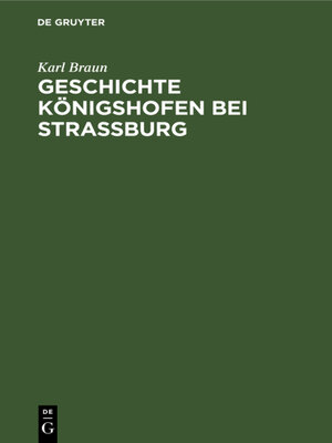 cover image of Geschichte Königshofen bei Straßburg